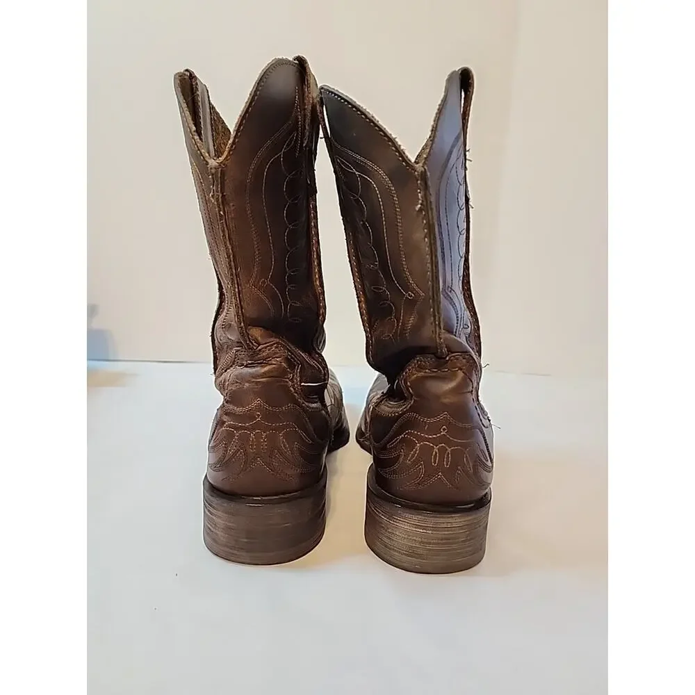 Ariat 10010944 Brown Rambler Phoenix Square Toe Leather Western Boots Mens 7.5 D